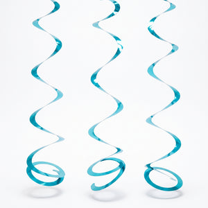 Caribbean Blue Swirl Decorations, 22-Inch, 3-Pack