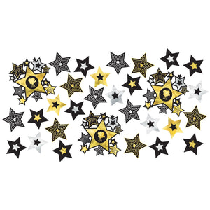 Hollywood Awards Night Star Cutouts - Black & Gold, 30-Pack