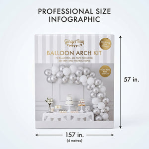 Elegant Silver Balloon Arch Kit