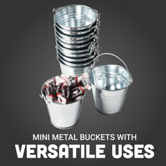 Mini Metal Buckets - 12 Count