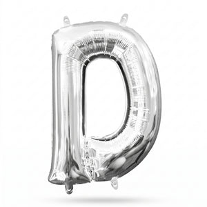 Silver Foil Mylar Balloon Letter "D" - Air Filled
