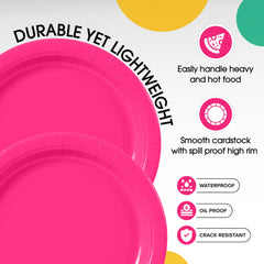 7 In. Cerise Paper Plates | Case of 1000