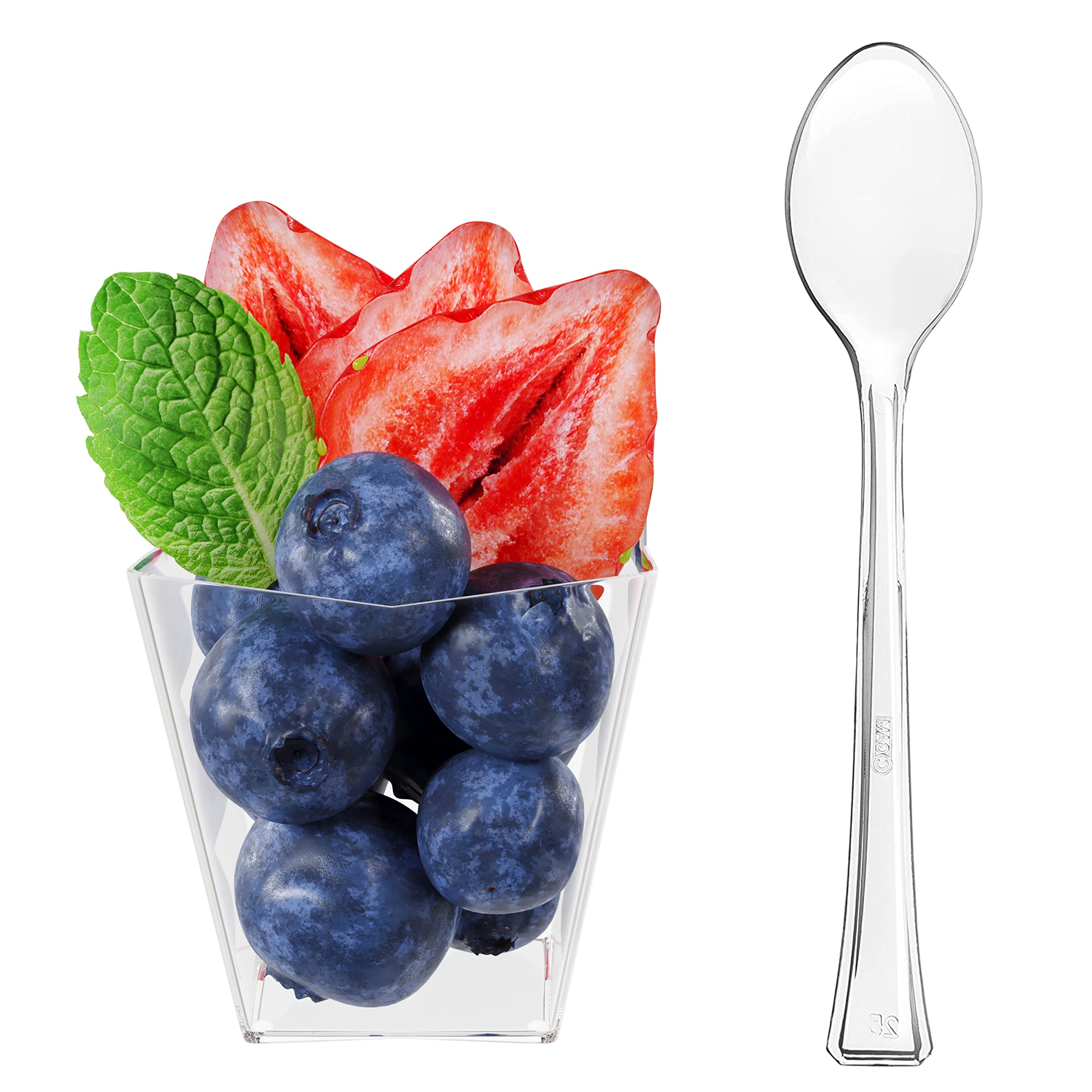 2 Oz. Clear Square Miniatures | 24 Count