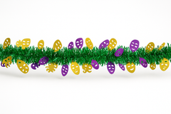 Mardi Gras Mask Tinsel Garland - 15ft