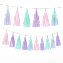 Opalescent Tassel Garland Decoration