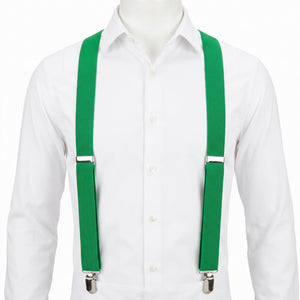 Festive Green Adjustable Y-Back Suspenders