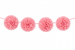 Elegant Pink Fluffy Tissue Garland - 12 ft for Weddings & Showers