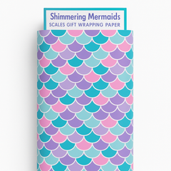 Shimmering Mermaid Scales Gift Wrap - 5 ft