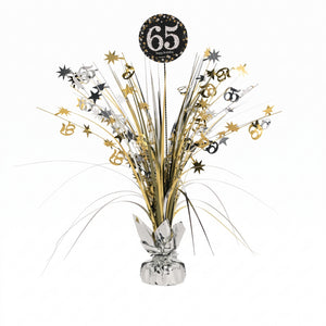 Sparkling 65th Birthday Celebration Centerpiece Spray