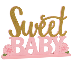 "Sweet Baby" Glitter Table Sign Centerpiece for Baby Showers