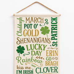 St. Patrick’s Day Glittering Canvas Hanging Sign