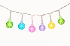 Mini Crackle Globe LED String Lights, Multi-Coloured, 5-ft, 10 Lights