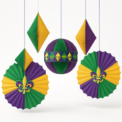 Vibrant Mardi Gras Hanging Decorations