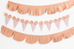 Rose Gold Fringe Banner Kit - Elegant Party Backdrop