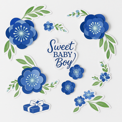"Sweet Baby Boy" Floral Backdrop Decoration