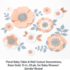 Rose Gold 3D Floral Hanging Wall Decorations