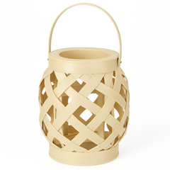 Summer Boho Woven Plastic LED Lantern