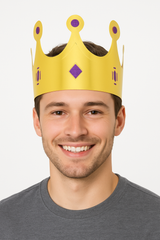 Mardi Gras Glitter Crowns - 12 Pack