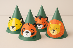 Wild Safari Cone Party Hats Multipack