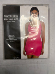 Women's Bright Pink Bodycon Dress - Halloween Costume Accessory - Adult L/XL