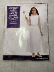 Kids' Heavenly Starlight Angel Costume with Halo Headband - Child L (12-14)