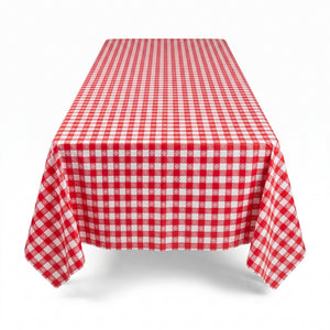 Red Gingham Plastic Table Cover - 54" x 108"