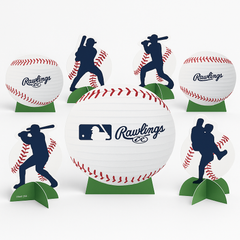 MLB Rawlings Baseball Centerpiece Kit - 7-Piece Table Decorations