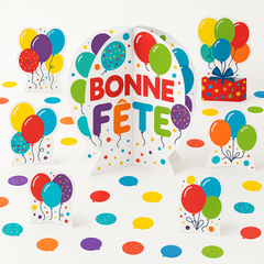 Bonne Fête Birthday Table Decorating Kit with Confetti
