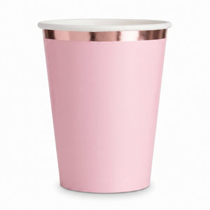 Elegant Rose Gold Trim 12oz Paper Cups