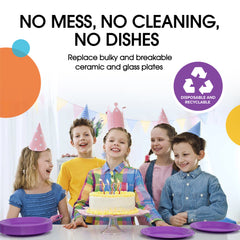 7 In. Purple Plastic Plates | 100 Count