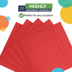 Red Luncheon Napkins - 6.75 in. | 100 Count