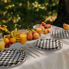 8 In. Earthtrends Checkered Design Plates | 20 Count