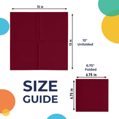 Burgundy Luncheon Napkins - 6.75 in. | 100 Count