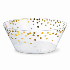 Gold Polka Dot Small Plastic Serving Bowl