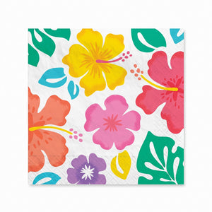 Vibrant Summer Hibiscus Luncheon Napkins - 6.5 In. x 6.5 In.