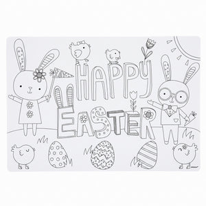 "Happy Easter" Kids Coloring Placemats - 24 Pack
