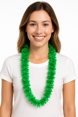 Festive Green Lei Necklace - 40-Inch