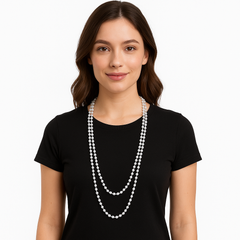 Hollywood Pearl Bead Necklaces - Set of 4