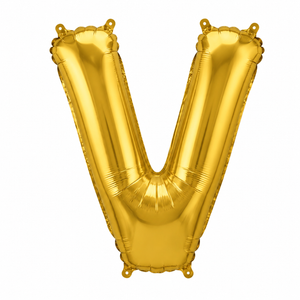 Gold Letter "V" Foil Balloon | 34"