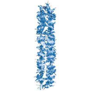 Sparkling Blue Tinsel Lei for Tropical Parties