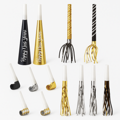 New Year's Eve Party Horns & Blowouts - 50-Piece Noisemaker Set