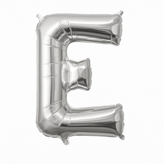 Silver Foil Letter 'E' Balloon - Air-Filled