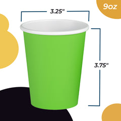 9 Oz. Lime Green Paper Cups | 50 Count