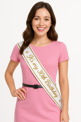 Golden Age "It's My 30th Birthday" Sash - White & Gold