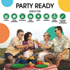 10 In. Emerald Green Paper Plates | 100 Count