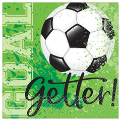 Goal Getter Soccer Beverage Napkins - 36 Pack - 5 In. X 5 In.