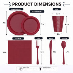 350 Piece Combo Set | Service For 50 | Burgundy