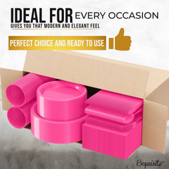 350 Pcs Cerise Plastic Disposable Tableware Set
