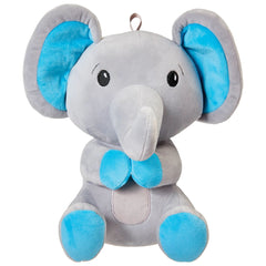 Elephant Plush Balloon Weight with Blue Accents