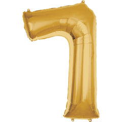 Gold Number 7 Foil Balloon - 50 Inch